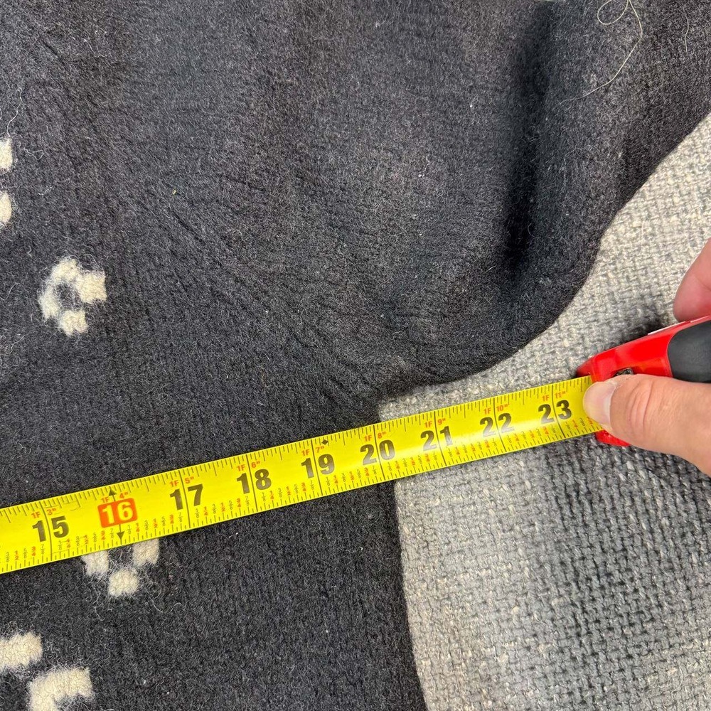 VS Sport Snowflake Wool Sweater Unisex Medium Black 90s Vintage Quarter Zip - Picture 6 of 12